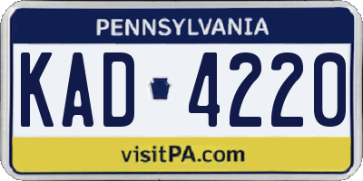 PA license plate KAD4220