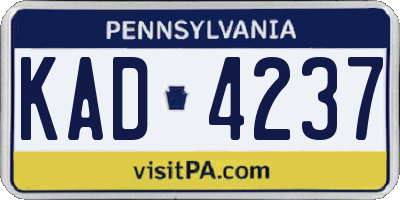 PA license plate KAD4237