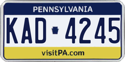 PA license plate KAD4245