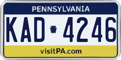 PA license plate KAD4246