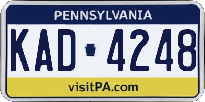 PA license plate KAD4248