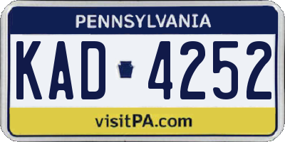 PA license plate KAD4252