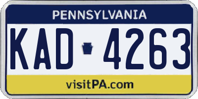 PA license plate KAD4263