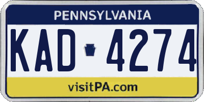 PA license plate KAD4274