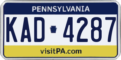 PA license plate KAD4287