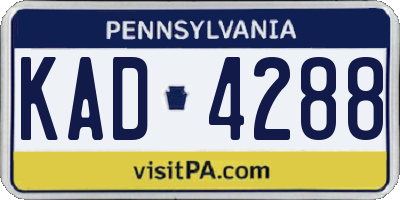 PA license plate KAD4288