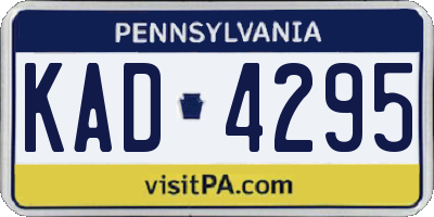 PA license plate KAD4295