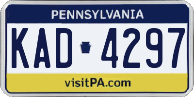 PA license plate KAD4297