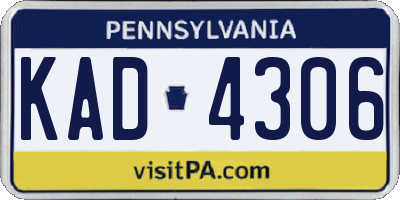 PA license plate KAD4306