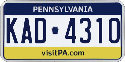 PA license plate KAD4310
