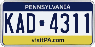 PA license plate KAD4311