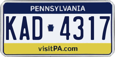 PA license plate KAD4317