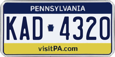 PA license plate KAD4320