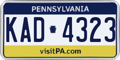 PA license plate KAD4323