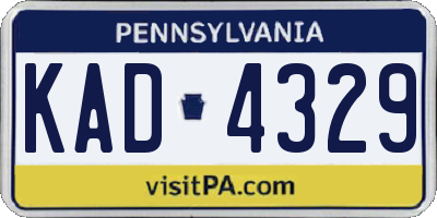 PA license plate KAD4329