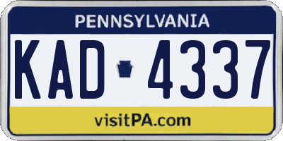 PA license plate KAD4337