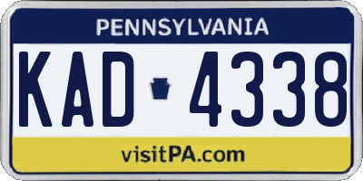 PA license plate KAD4338
