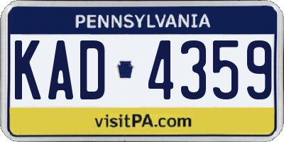 PA license plate KAD4359