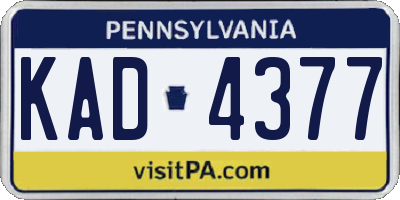 PA license plate KAD4377