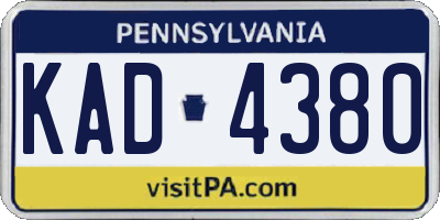 PA license plate KAD4380