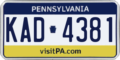 PA license plate KAD4381