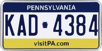 PA license plate KAD4384