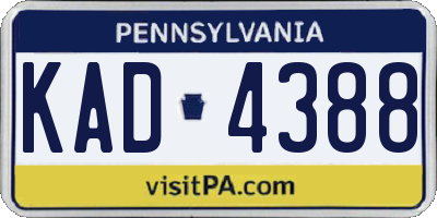 PA license plate KAD4388