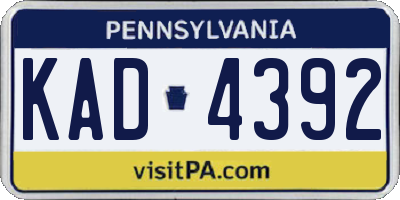 PA license plate KAD4392