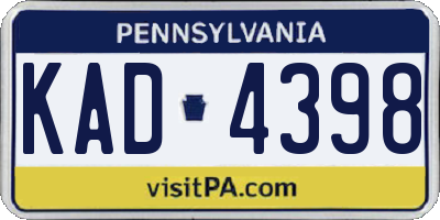 PA license plate KAD4398