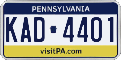 PA license plate KAD4401