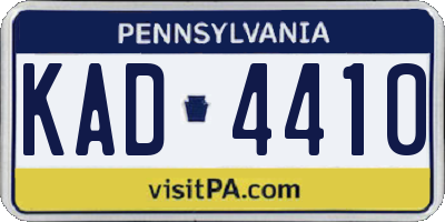 PA license plate KAD4410
