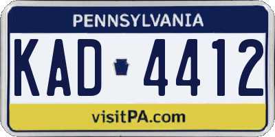 PA license plate KAD4412