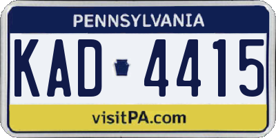 PA license plate KAD4415