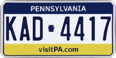 PA license plate KAD4417