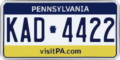 PA license plate KAD4422