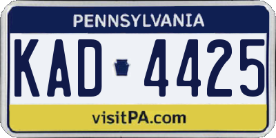 PA license plate KAD4425