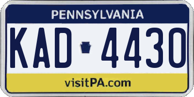 PA license plate KAD4430