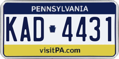 PA license plate KAD4431