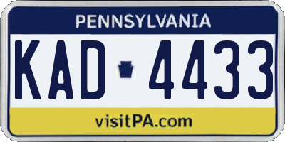 PA license plate KAD4433