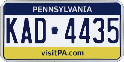 PA license plate KAD4435