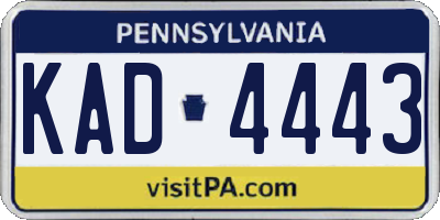 PA license plate KAD4443