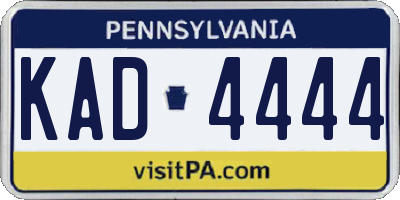 PA license plate KAD4444
