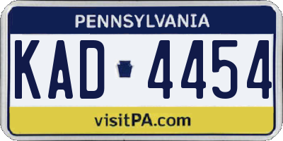PA license plate KAD4454