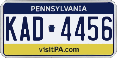 PA license plate KAD4456
