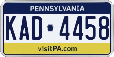 PA license plate KAD4458