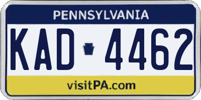 PA license plate KAD4462