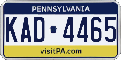 PA license plate KAD4465