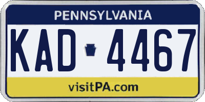 PA license plate KAD4467