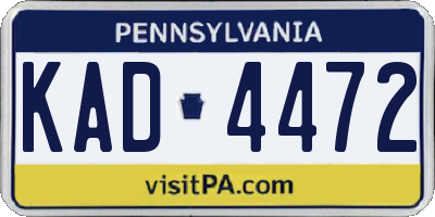 PA license plate KAD4472