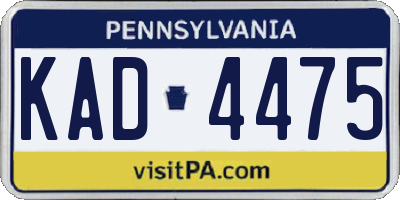PA license plate KAD4475